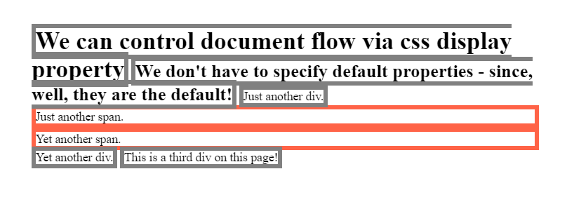 Setting span elements to display as block elements