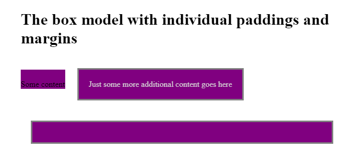 Individual padings and margins