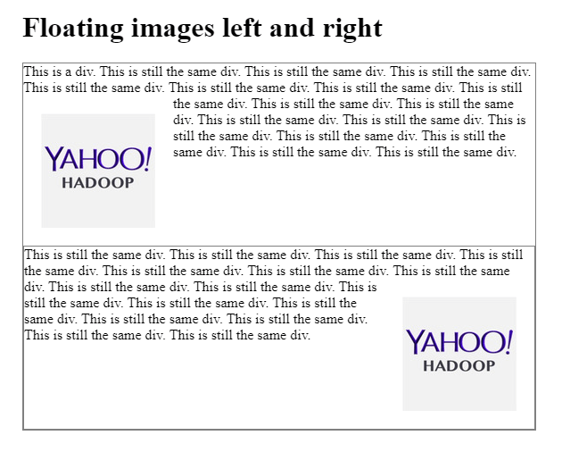 An example of floating an image left or right