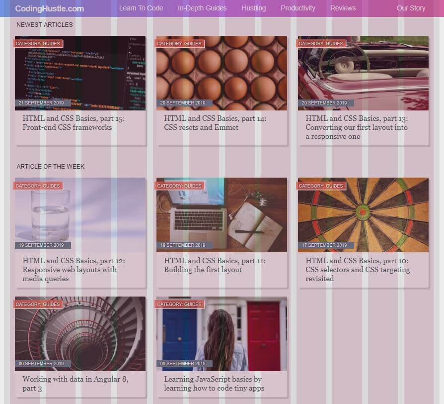 Design Grid Overlay tool used on codingexercises.com