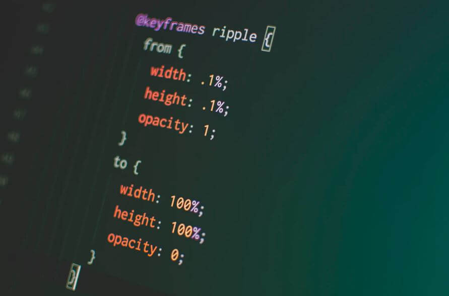 A closeup of a computer screen with CSS animation code