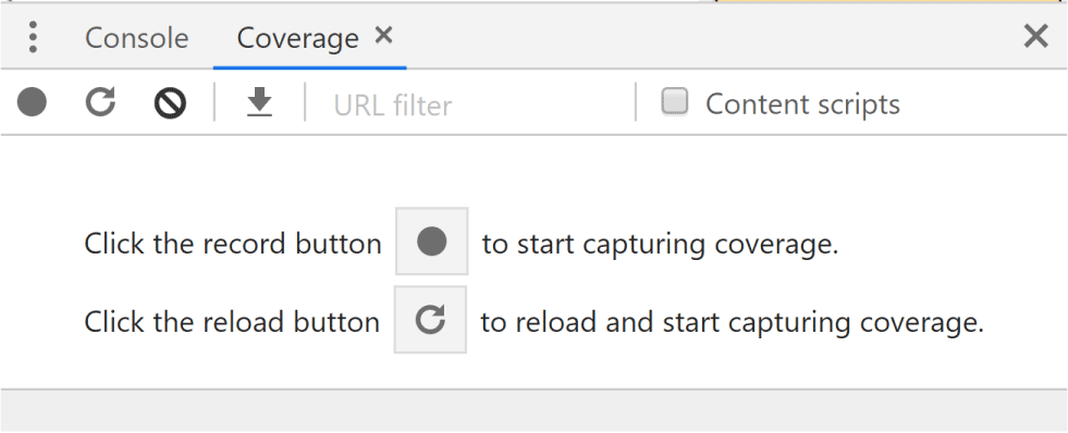 Coverage tab options