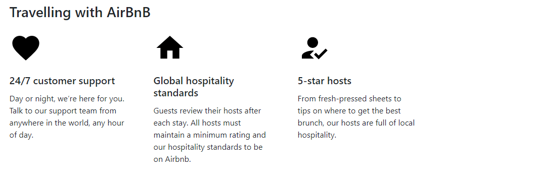 Travelling with AirBnB first change in this section