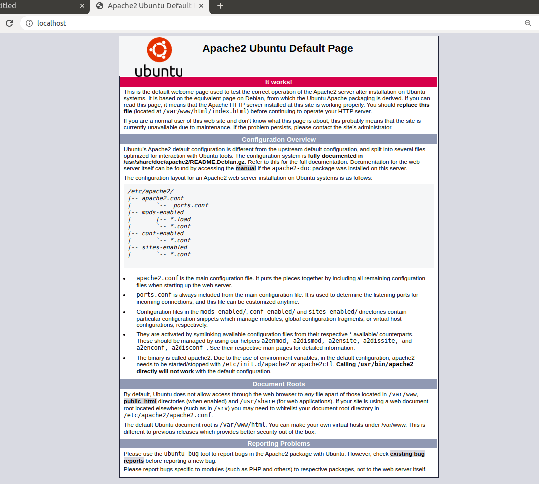 Apache 2 Ubuntu Default Page