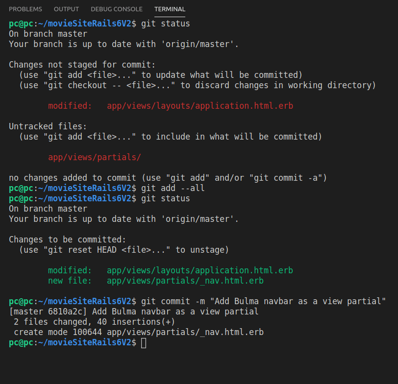 Committing navbar partial file changes