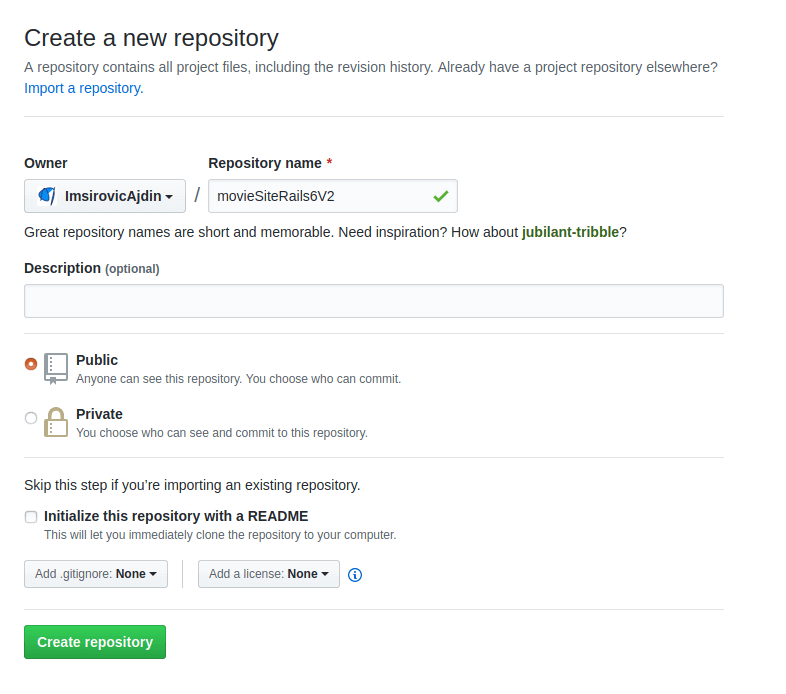 Make a new repository on GitHub