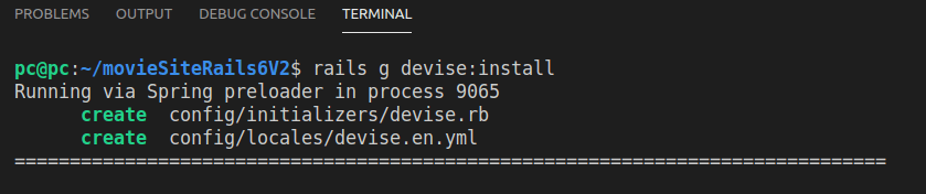 Run rails g devise install in Rails 6