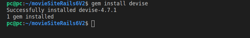 Successfully installed devise in Rails 6