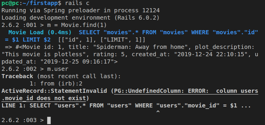 Column user movie id does not exist