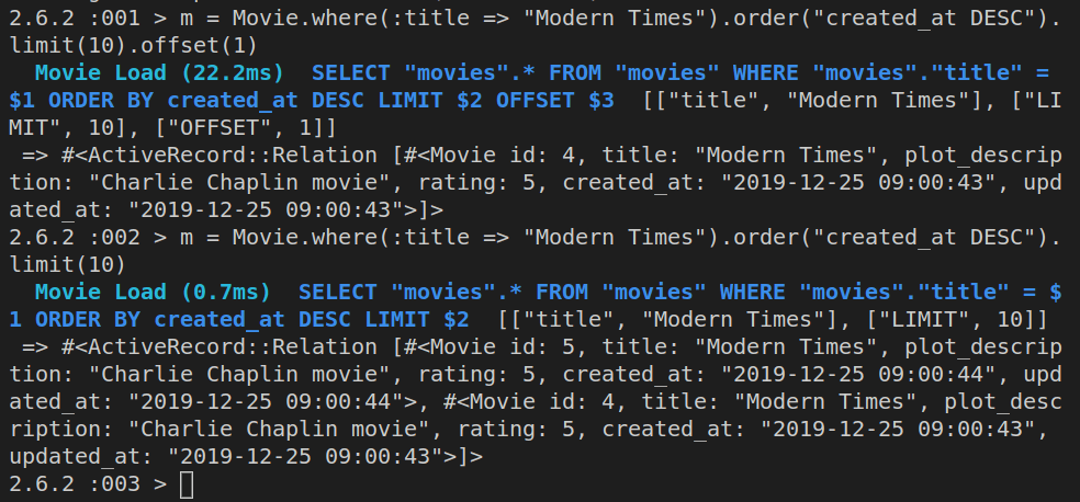 Combining where, order, and offset methods