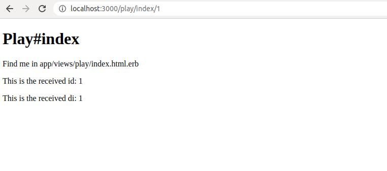 The id is successfully passed to play#index