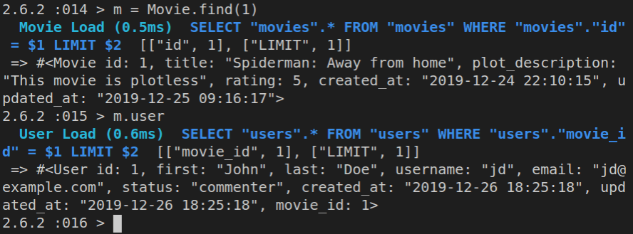 Inspecting the user and the corresponding object