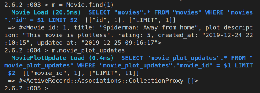No movie plot updates on m object