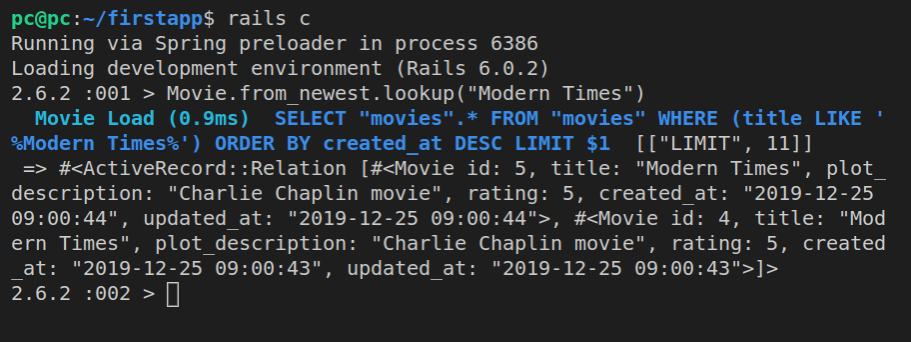 Running named scopes in the Rails console