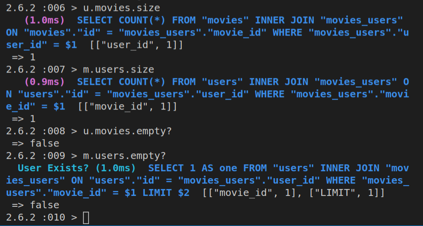 Running size and empty checks on u and m objects