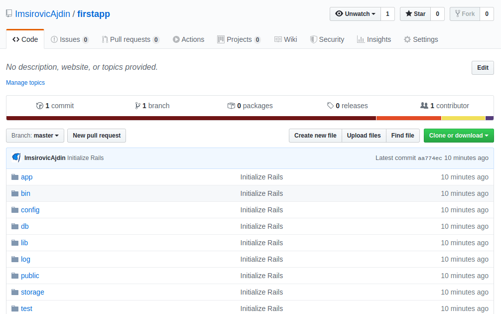Viewing the pushed repository on GitHub