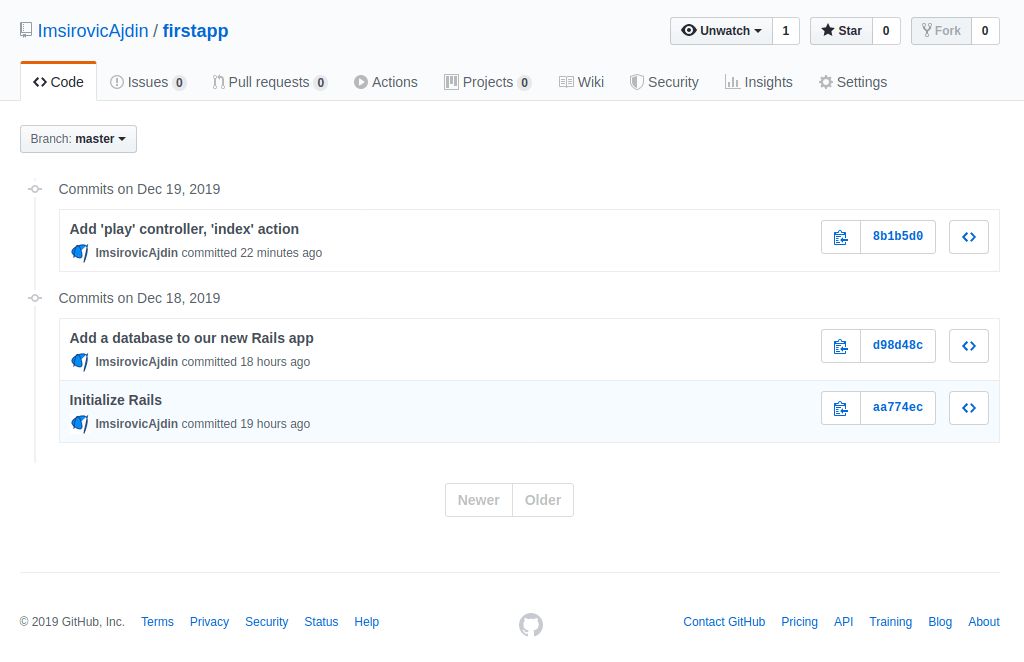 Viewing the updates to the repo on GitHub
