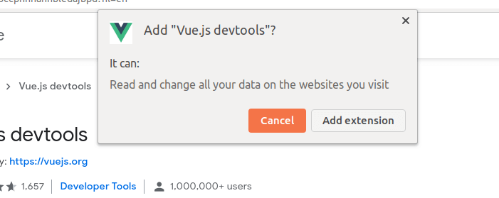 Add Vue devtools alert