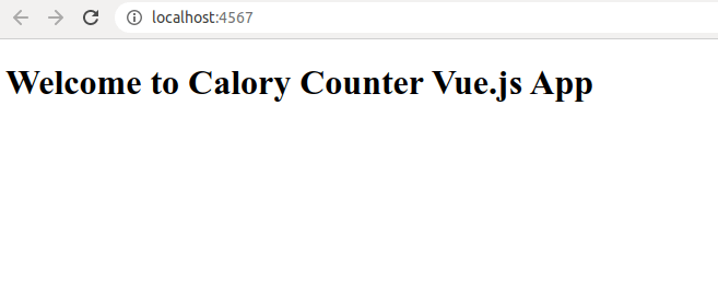 Our Vue app after renaming HelloWorld.vue to CalorieCounter.vue