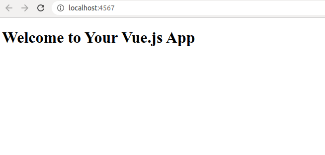 Our Vue app after removing the logo and styling from App.vue