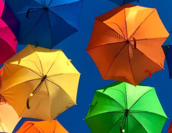 Umbrellas various colors