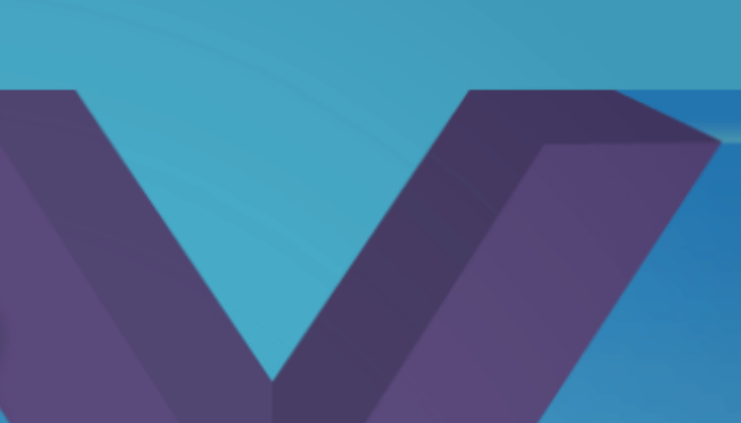 Zoomed-in Vue logo with different colors
