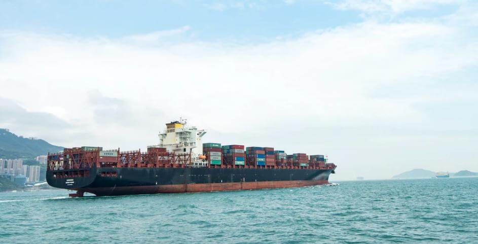 A freight ship with containers on it